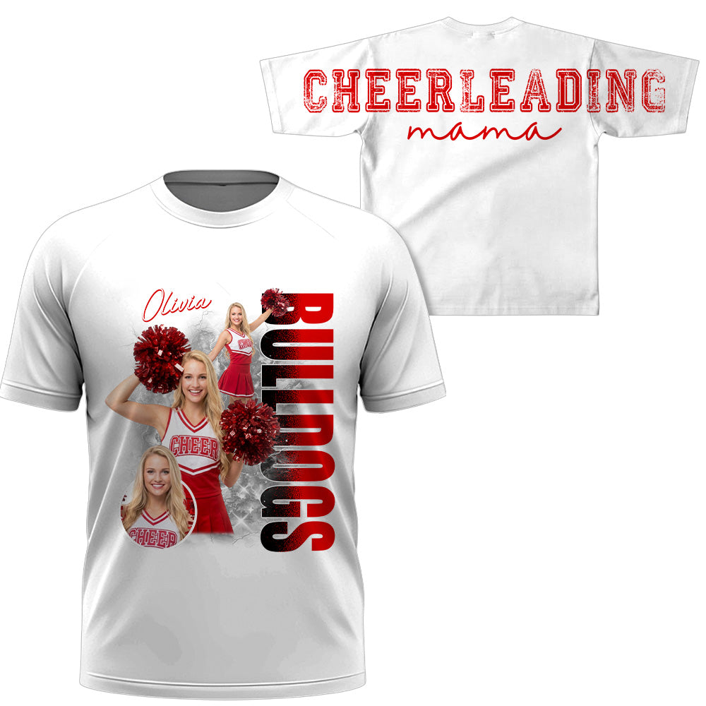 Personalized Chearleading Mom Sweatshirt, Custom Large Back Graphic Cheer, Gift For Cheer Mom Cheerleader Lovers MI209 VH01