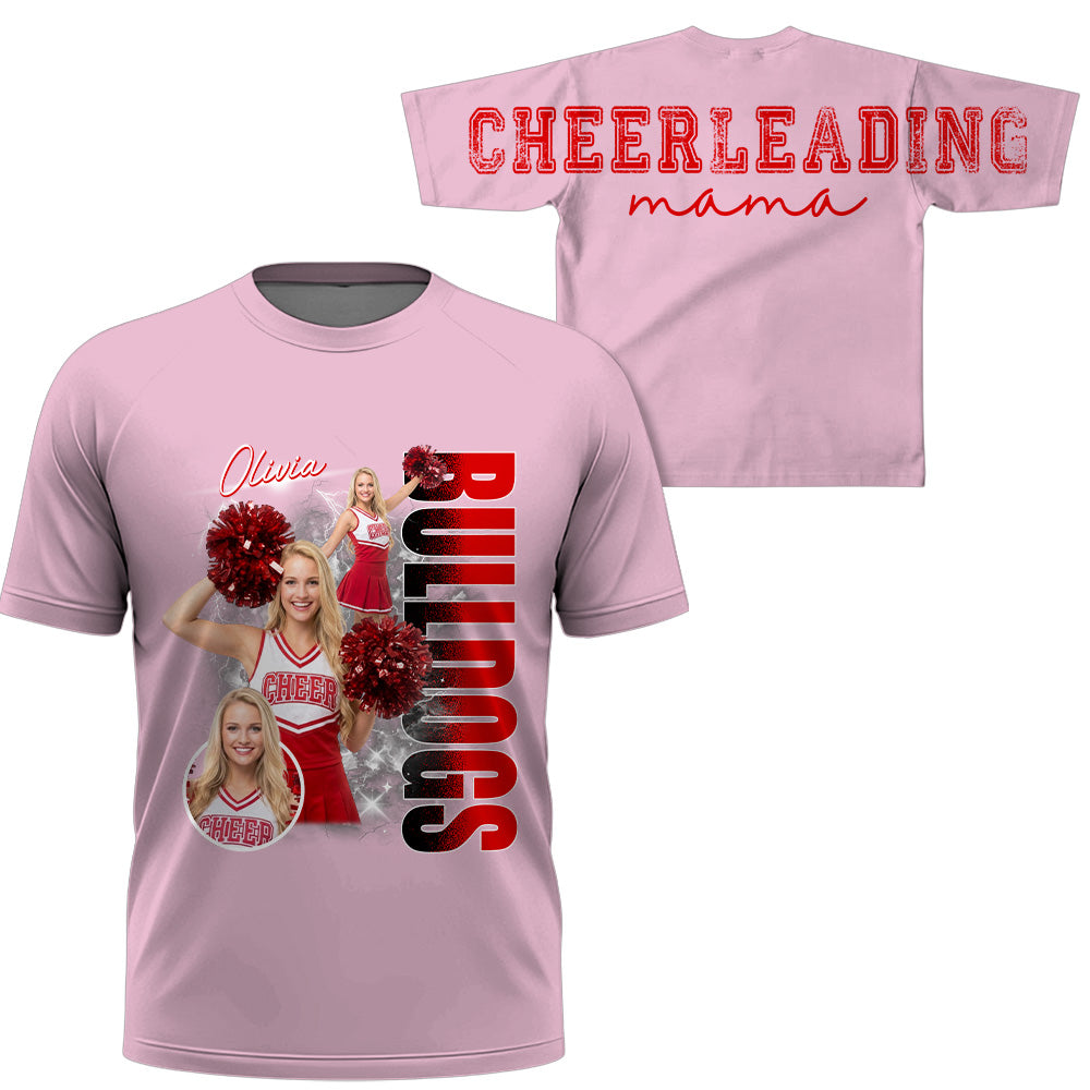 Personalized Chearleading Mom Sweatshirt, Custom Large Back Graphic Cheer, Gift For Cheer Mom Cheerleader Lovers MI209 VH01