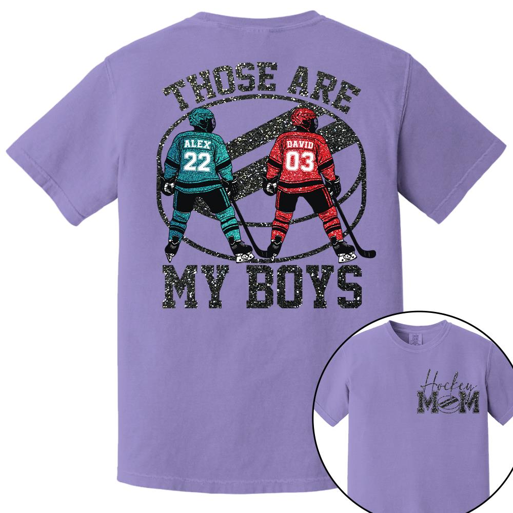 Personalized Ice Hockey Mom Shirt, Those Are My Boy Sweatshirt, Ice Hockey Kids Game Day Tee Na02 Nh00