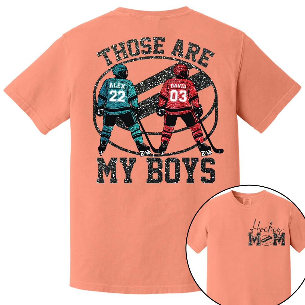 Personalized Ice Hockey Mom Shirt, Those Are My Boy Sweatshirt, Ice Hockey Kids Game Day Tee Na02 Nh00