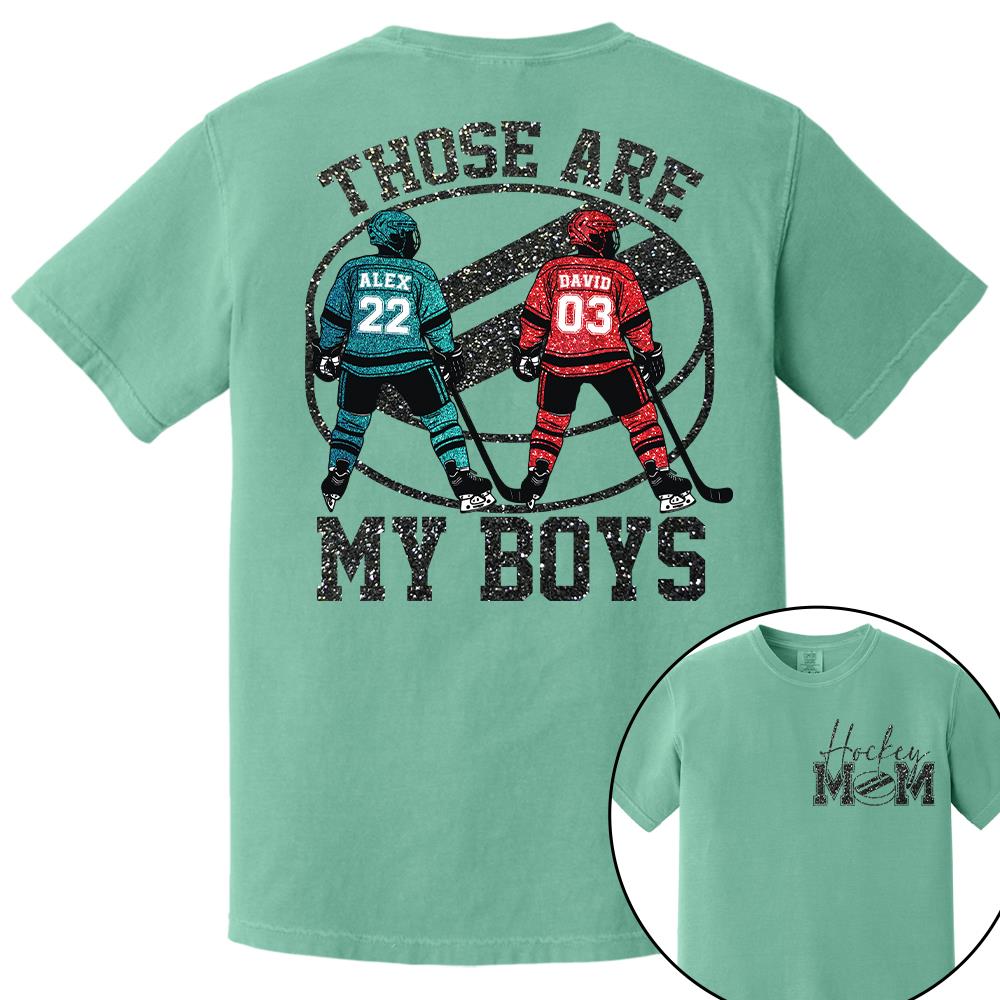 Personalized Ice Hockey Mom Shirt, Those Are My Boy Sweatshirt, Ice Hockey Kids Game Day Tee Na02 Nh00