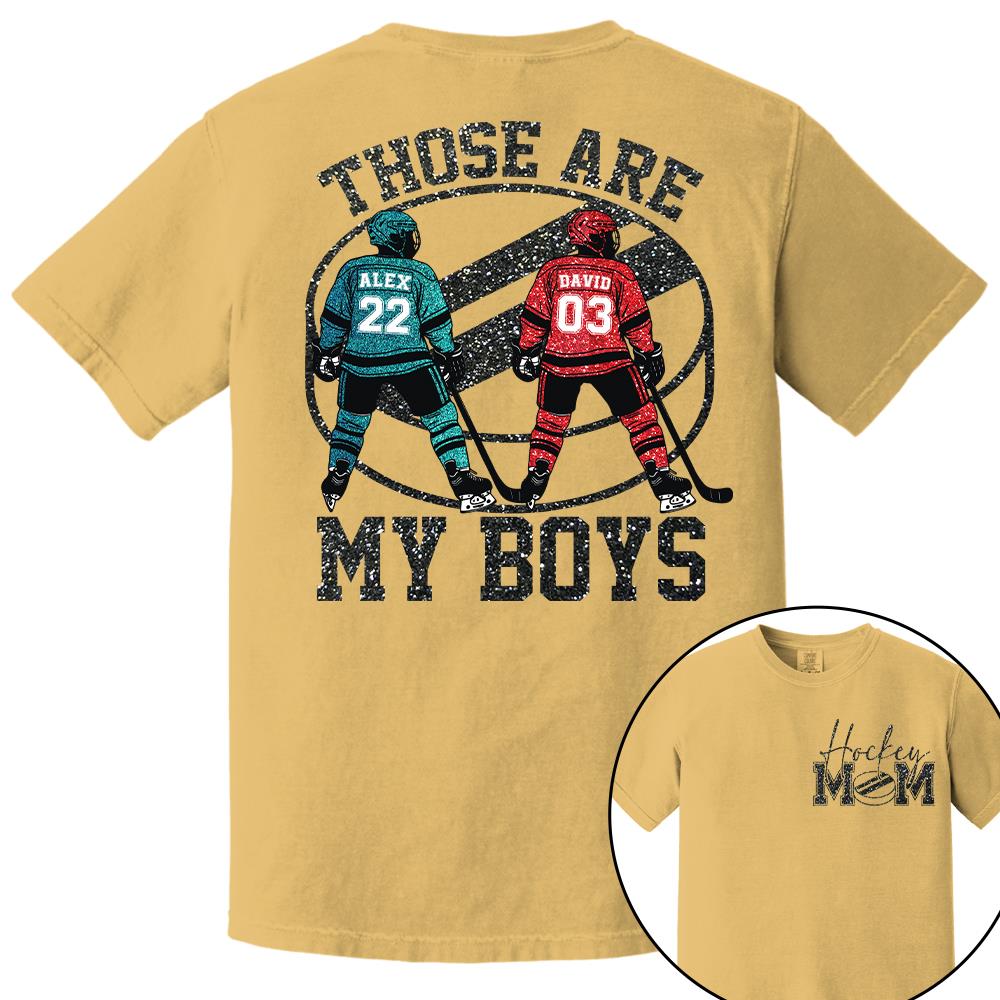 Personalized Ice Hockey Mom Shirt, Those Are My Boy Sweatshirt, Ice Hockey Kids Game Day Tee Na02 Nh00