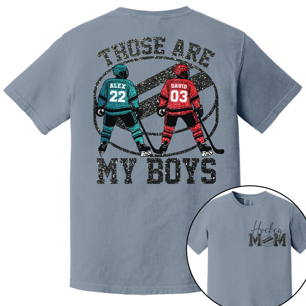 Personalized Ice Hockey Mom Shirt, Those Are My Boy Sweatshirt, Ice Hockey Kids Game Day Tee Na02 Nh00