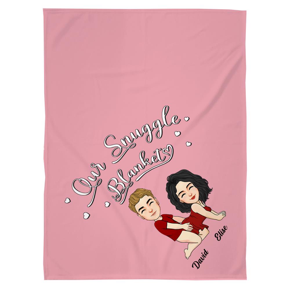 Our Snuggle Blanket - Gift For Couples, Anniversary, Birthday Gift - Personalized Custom Fleece Blanket Nh00