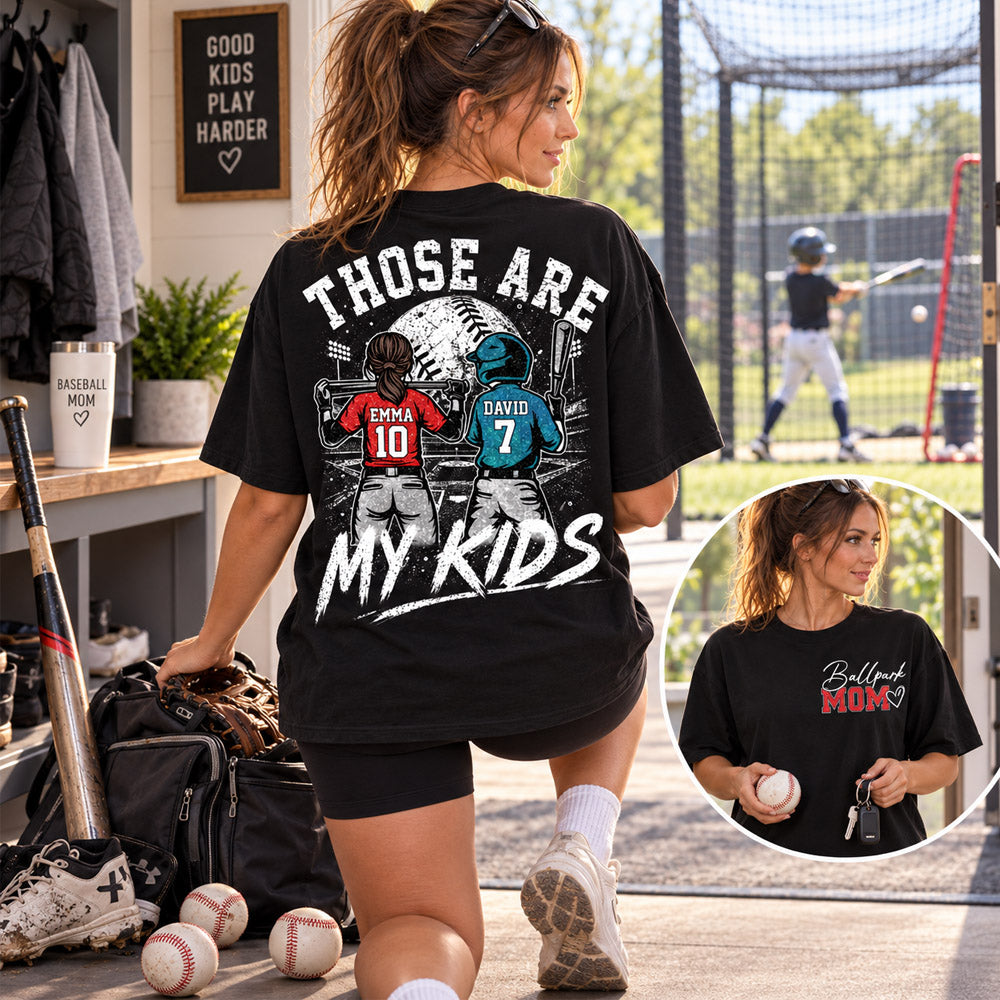 Personalized Baseball Softball Mom Ballpark Mom Shirt Those Are My Kids Sweatshirt Gift For Sport Family Na02 Nh00