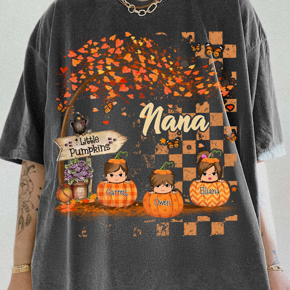 Personalized Grandma's Little Pumpkin Autumn Shirt Pt99