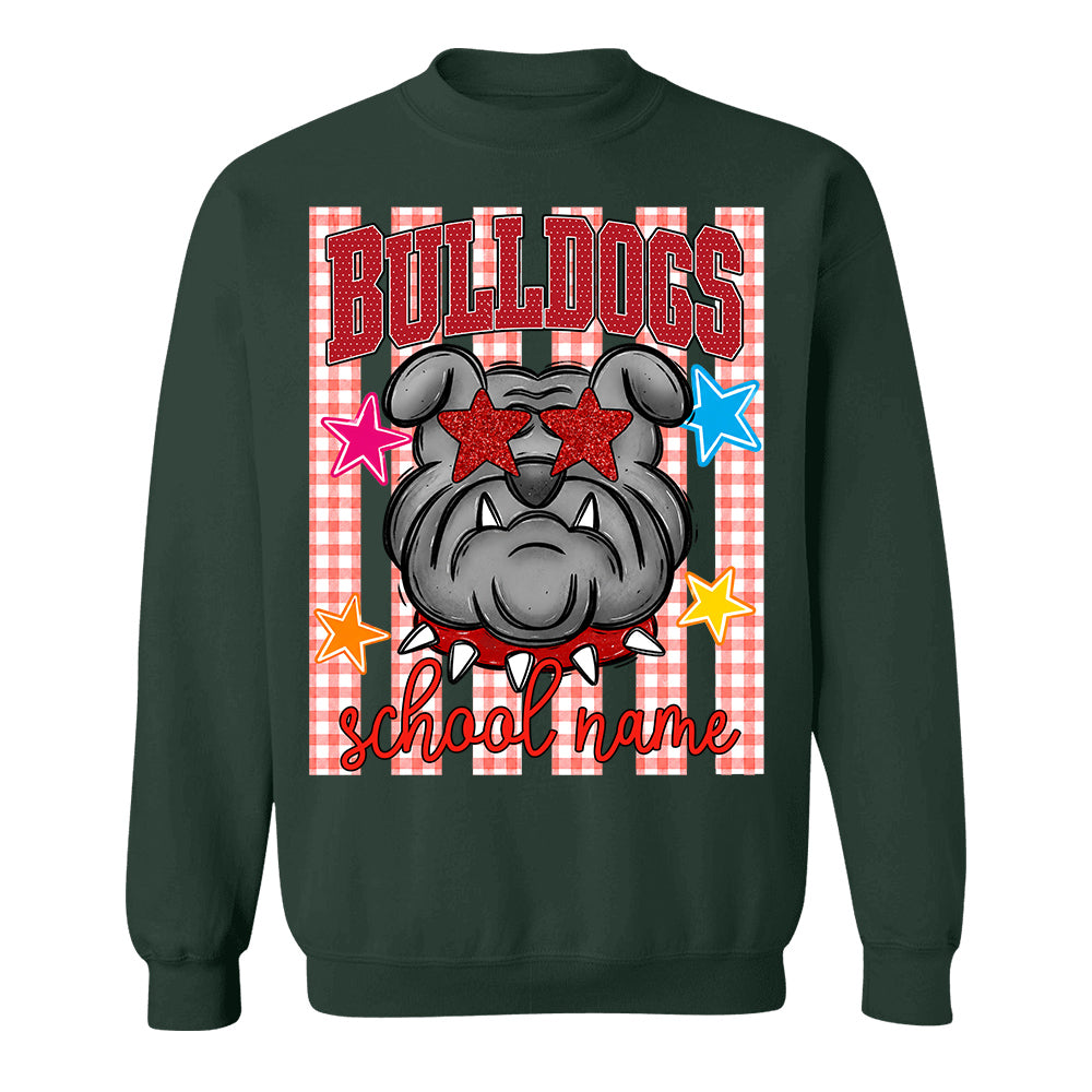 Personalized School School Spirit Mascot Striped Pattern T-Shirt For Teacher, Preppy Back To School, Gifts For Teacher Student MI209 TH23