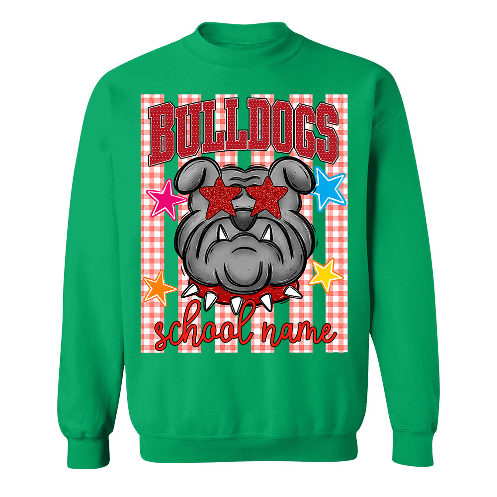 Personalized School School Spirit Mascot Striped Pattern T-Shirt For Teacher, Preppy Back To School, Gifts For Teacher Student MI209 TH23