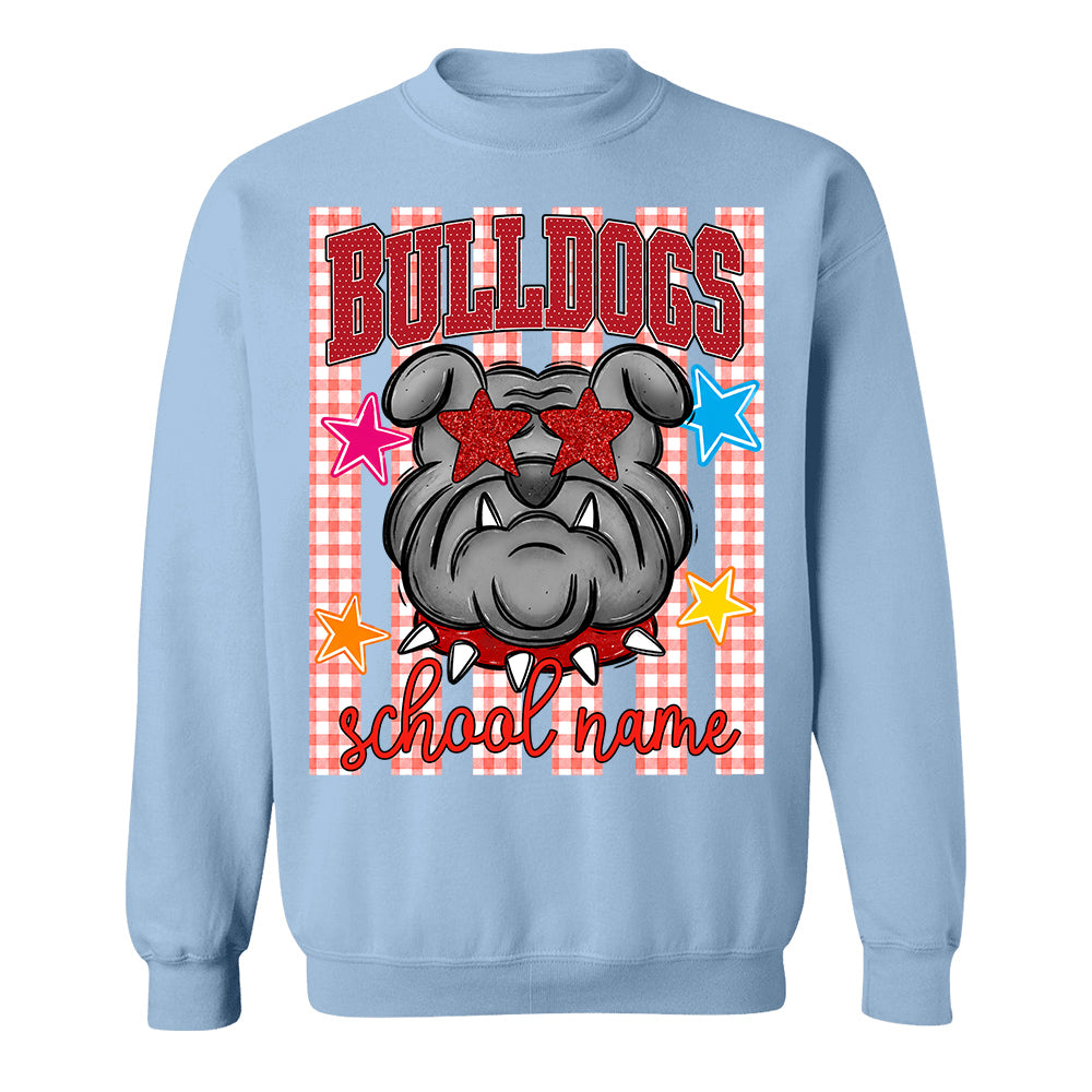 Personalized School School Spirit Mascot Striped Pattern T-Shirt For Teacher, Preppy Back To School, Gifts For Teacher Student MI209 TH23