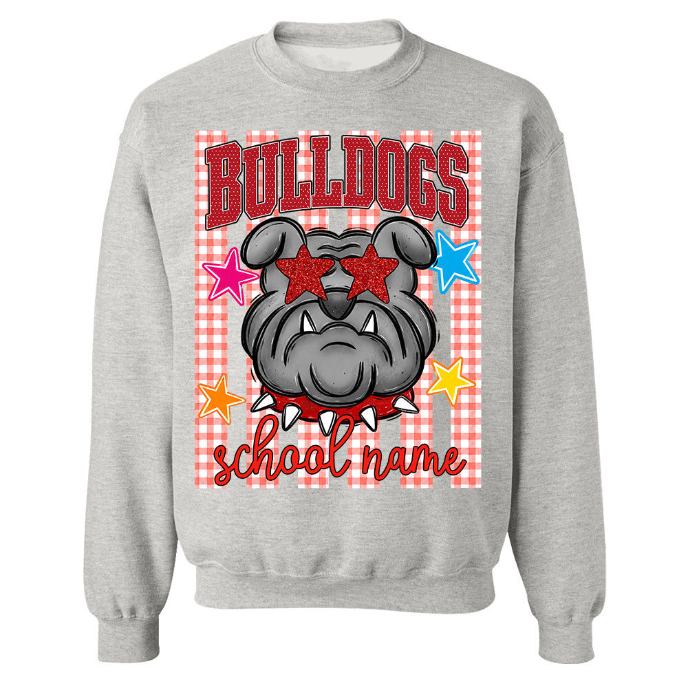 Personalized School School Spirit Mascot Striped Pattern T-Shirt For Teacher, Preppy Back To School, Gifts For Teacher Student MI209 TH23