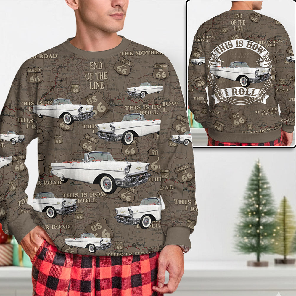 This Is How I Roll - Custom Vehicle Photo Upload Car Route 66 Ugly Sweater A2110