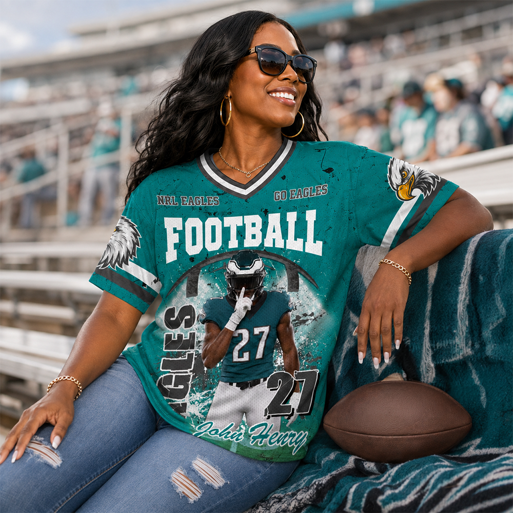 Custom Football Mom Jersey with Photo & Player Number – Personalized Game Day Shirt