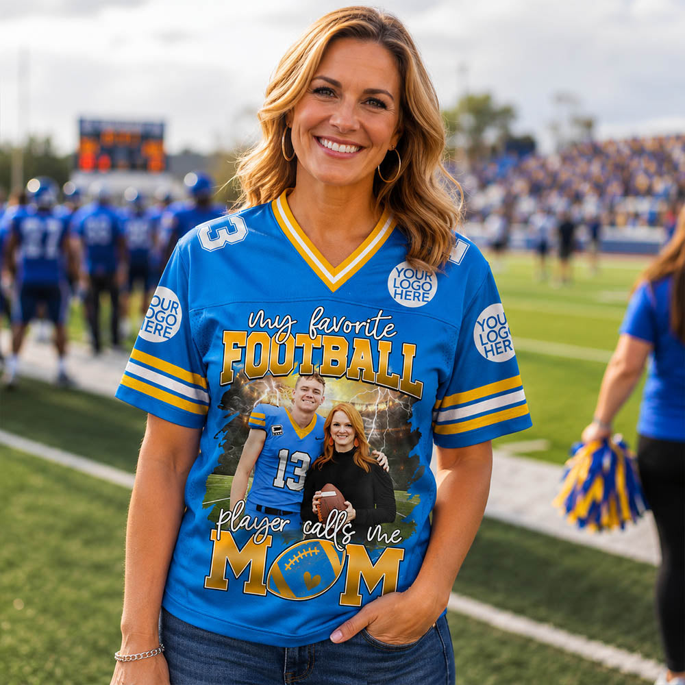 My Favorite Football Player Calls Me Mom Personalized Football Jersey Gift Football Mom Football Dad Game Day K1702