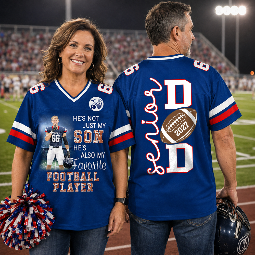 Custom Senior Mom 2027 Football Photo Shirt, Football Mom Shirt L0411