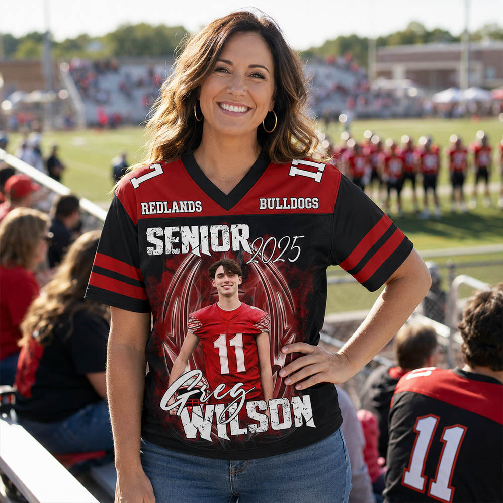 Custom Photo Football Jersey Shirt For Football Family Game Day Shirt H2511