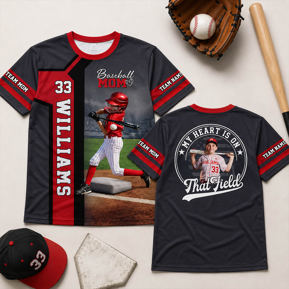 Baseball Mom - Custom Gifts Personalized Shirt Baseball Family NA04