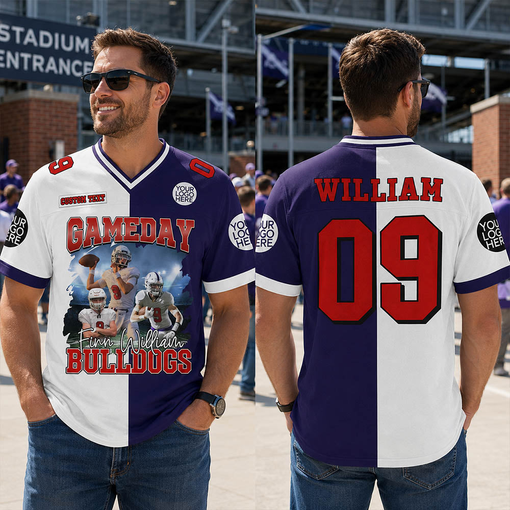 Football Game Day Personalized Jersey American Football Custom Photo Football Shirt Gift For Football Player K1702