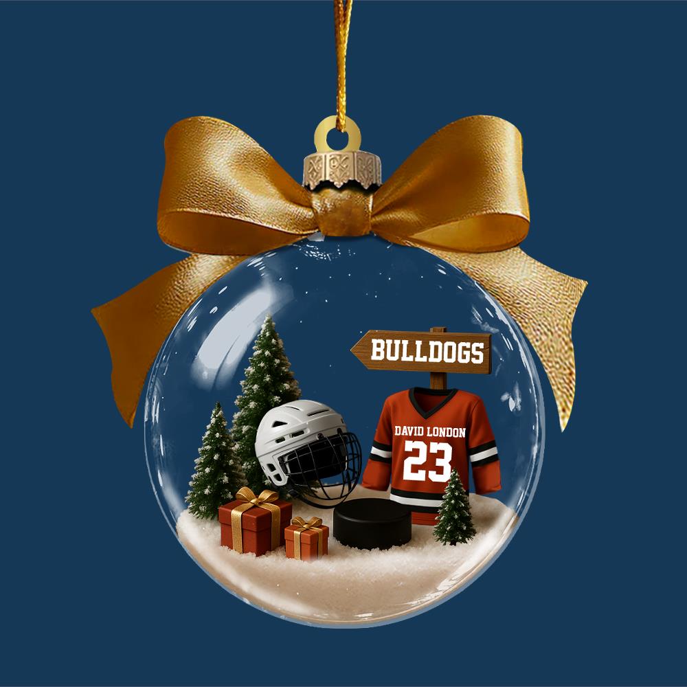 Personalized Hockey Transparent Ornament - Gift For Hockey Lovers T1807