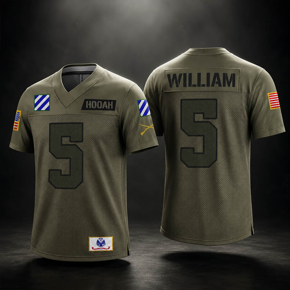 Personalized Jersey Football Military Shirt Gift For Veteran Soldier K1702