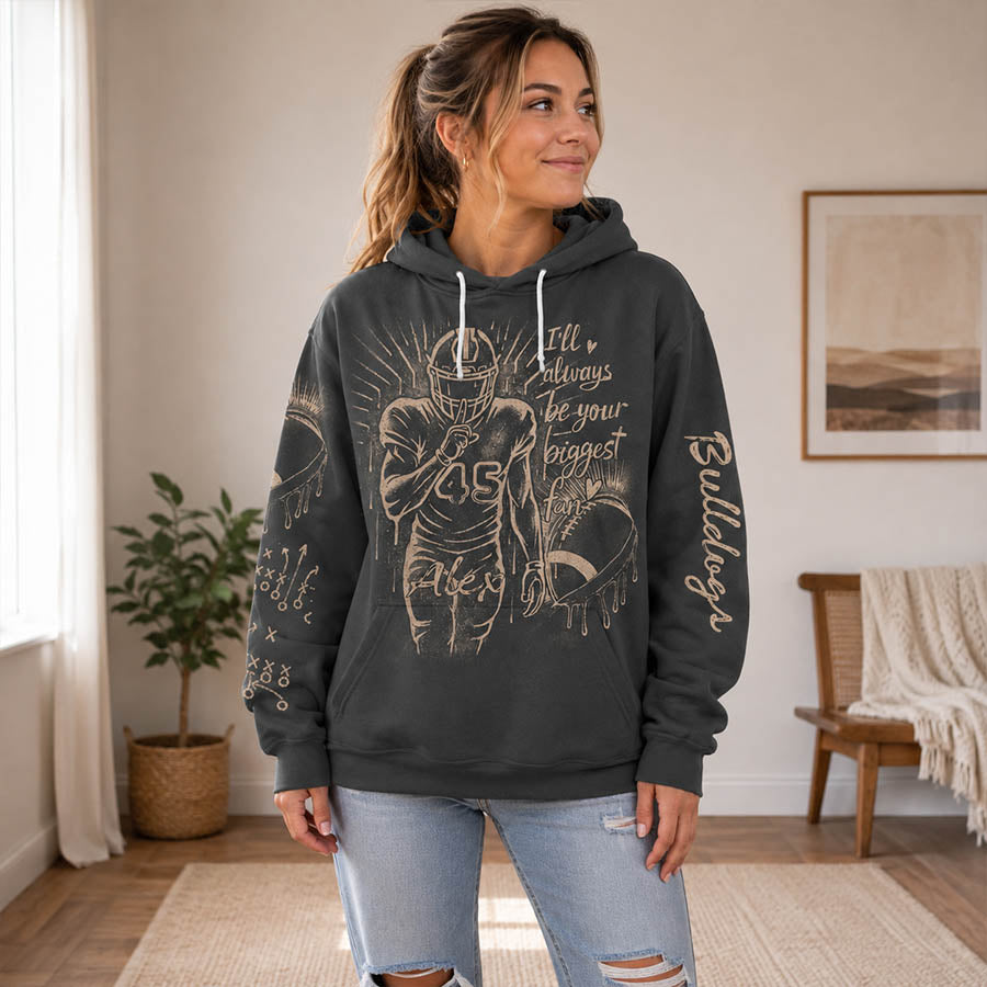 I'll Always Your Biggest Fan - Personalized Bleach Style Football Shirt For Football Mom NA04