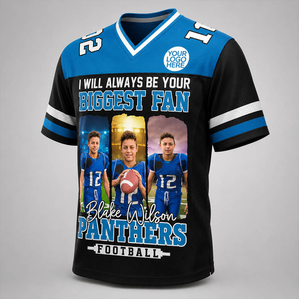 I Will Always Be Your Biggest Fan, Personalized Football Jersey For Football Mom Sport Family NA02