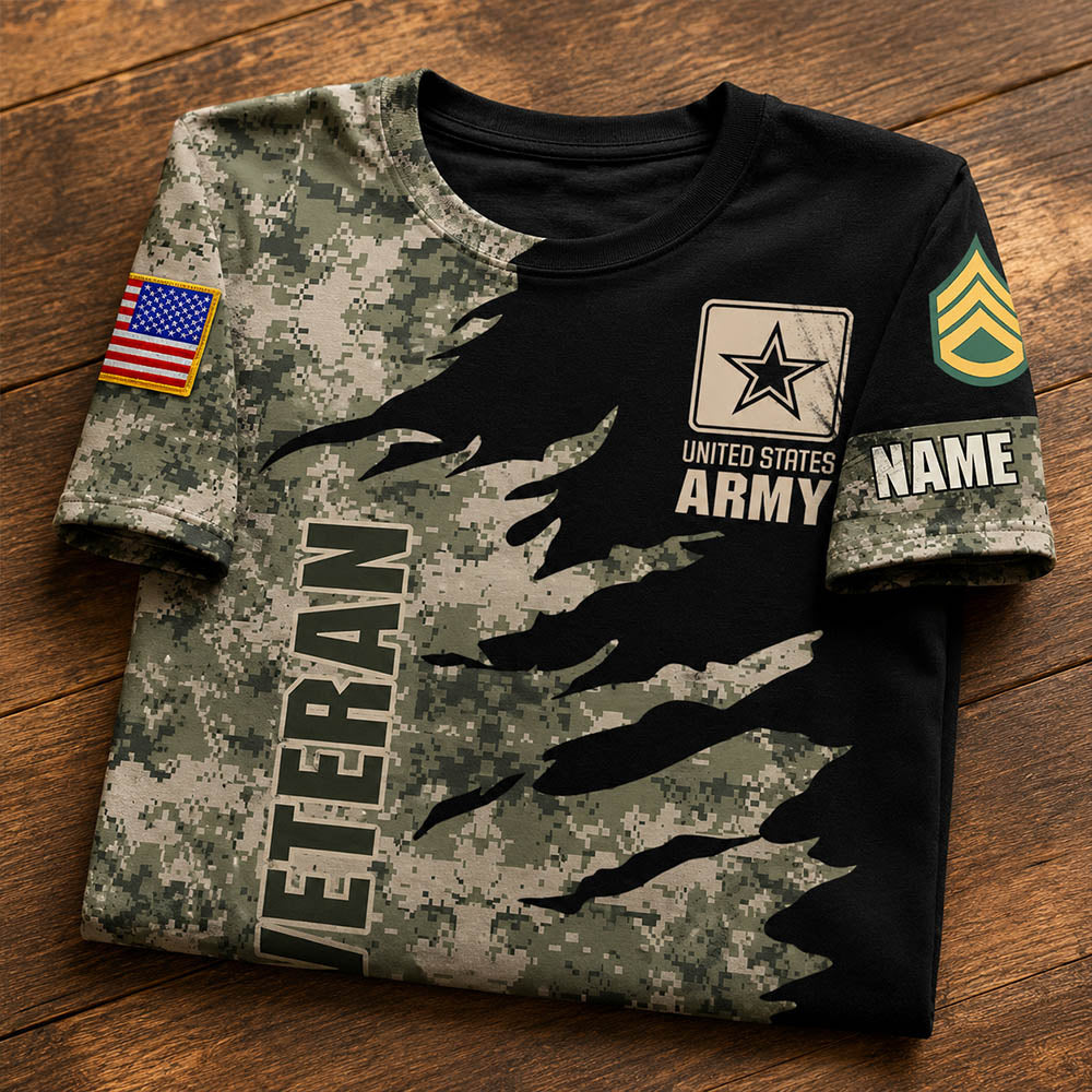 Premium Unique Veteran Shirts Ultra Soft and Comfort Custom Rank Name For Veterans H2511