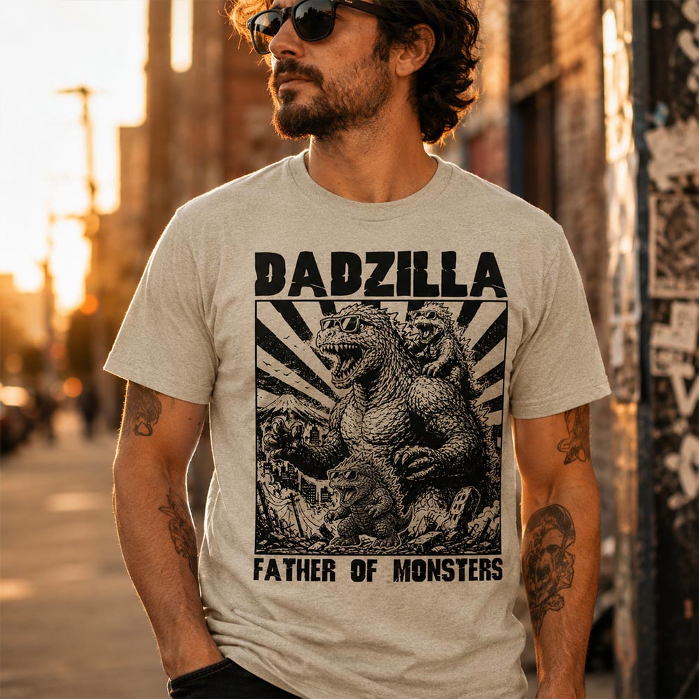 Personalized Dadzilla T-Shirt Father Day Gifts for Dad Funny Papa Tshirt Cool Daddy Dinosaur Tee