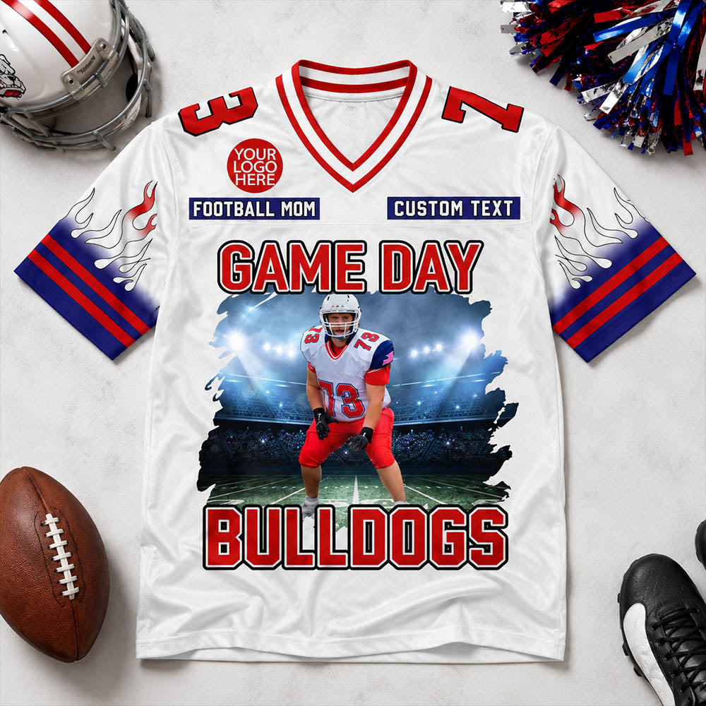Custom Photo Football Game Day Football Jersey Gift For Football Lovers - Personalized Gift For Football Player K1702