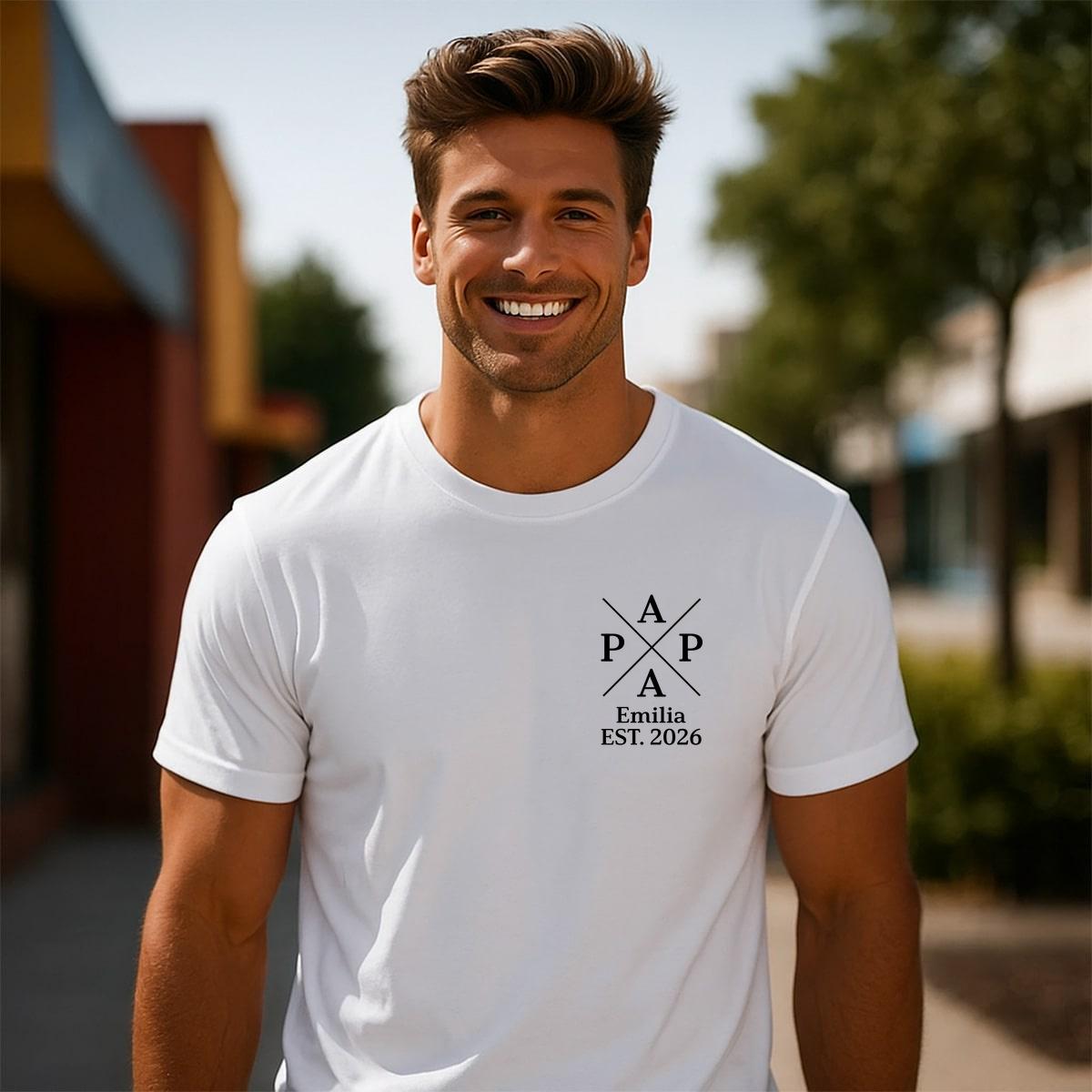 Personalized Men's T-Shirt For Dad With Children's Names And Birth Years As A Father's Day Gift