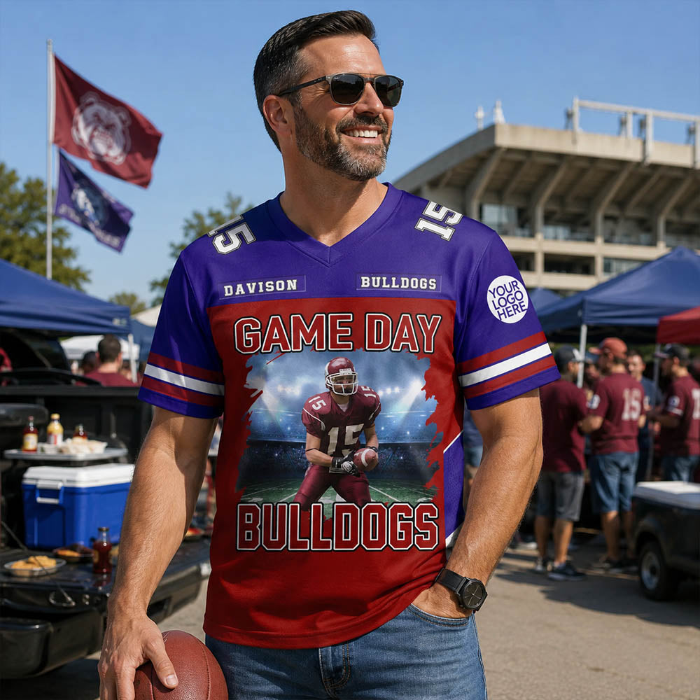 Custom Photo Football Game Day Football Jersey Gift For Football Lovers - Personalized Gift For Football Player