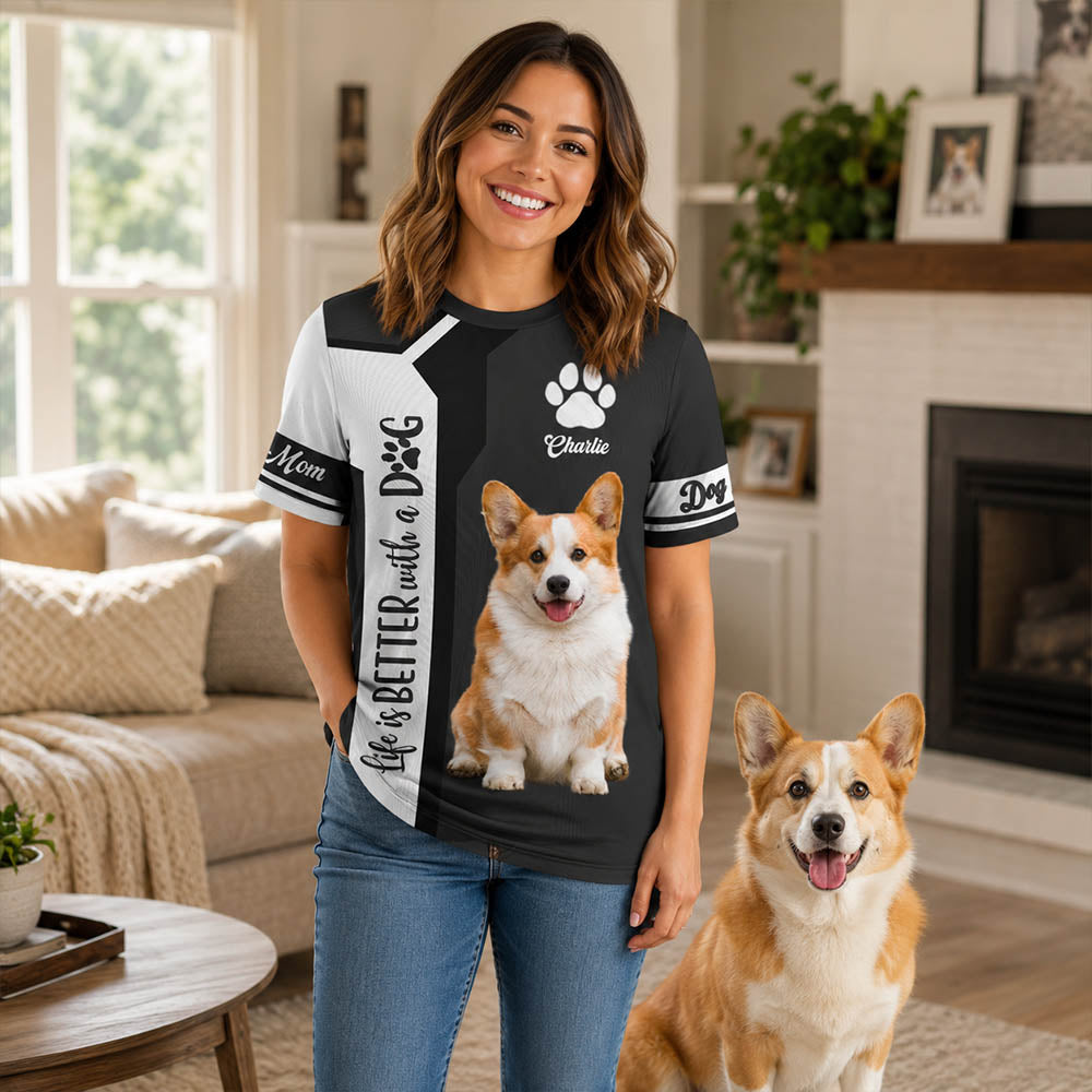 Life Is Better With A Dog, Welsh Corgi, Personalized Dog Mom Dog Dad Shirt, Gift For Dog Lover T1807