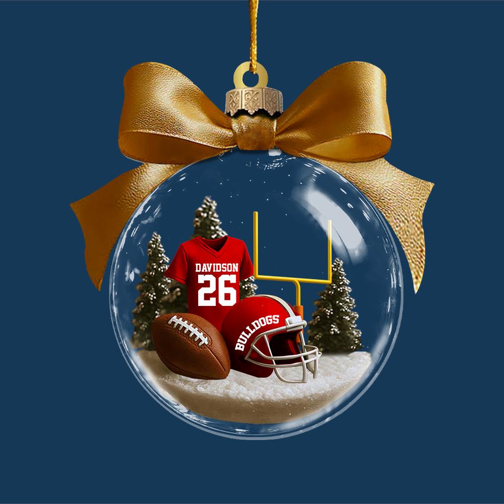 Football Season Is Coming - Personalized Football Transparent Flat Acrylic Ornament