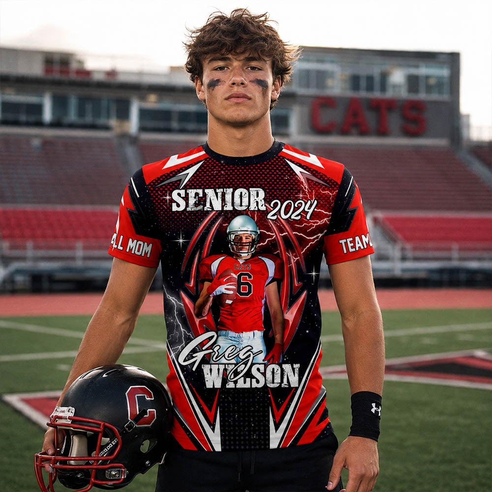 Custom Photo Football All Over Print Shirt For Football Family Game Day Shirt K1702