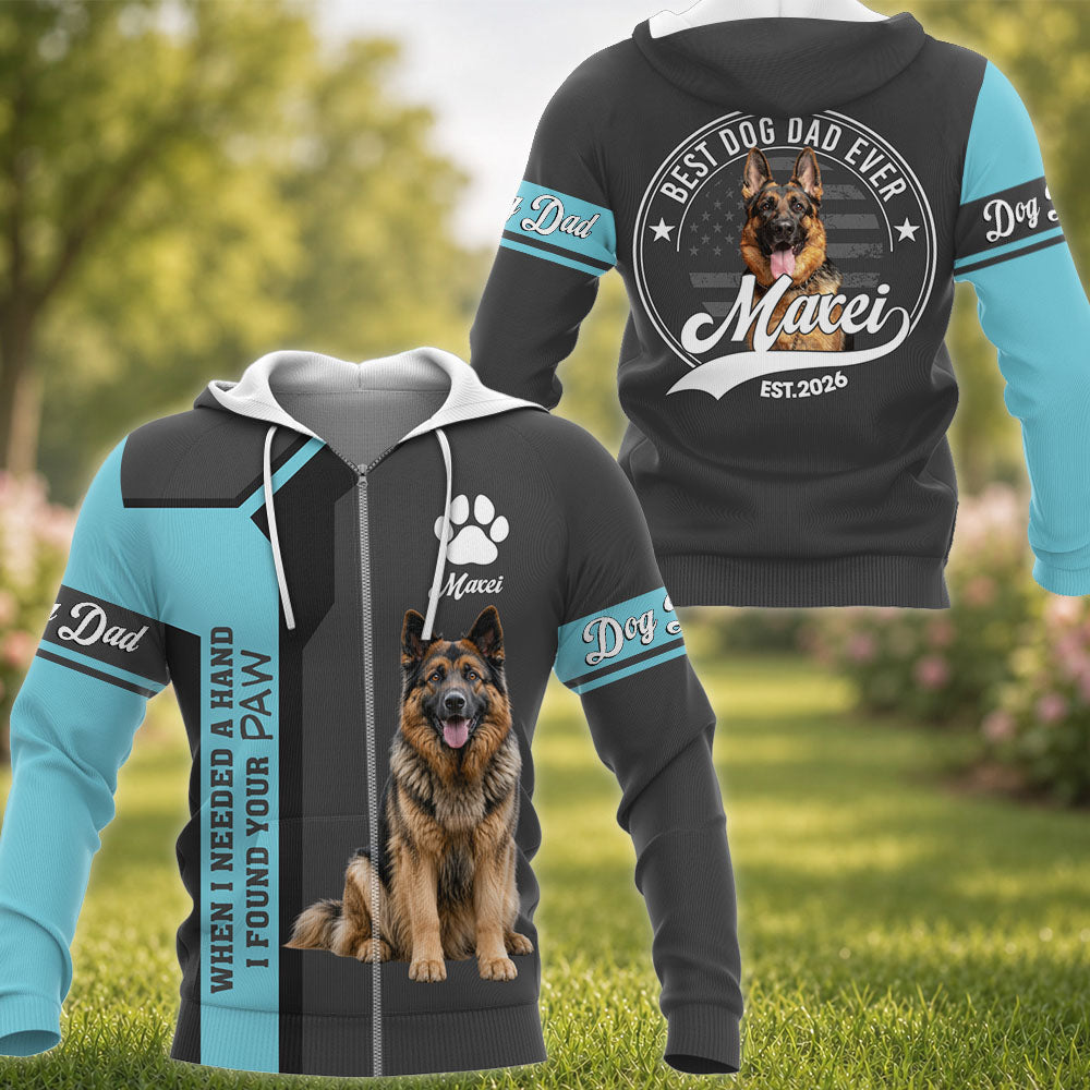 When Needed A Hand I Found Your Paw - Best Dog Dad Ever - Personalized Shirt - Custom Photo Gift For Dog Lovers T1807
