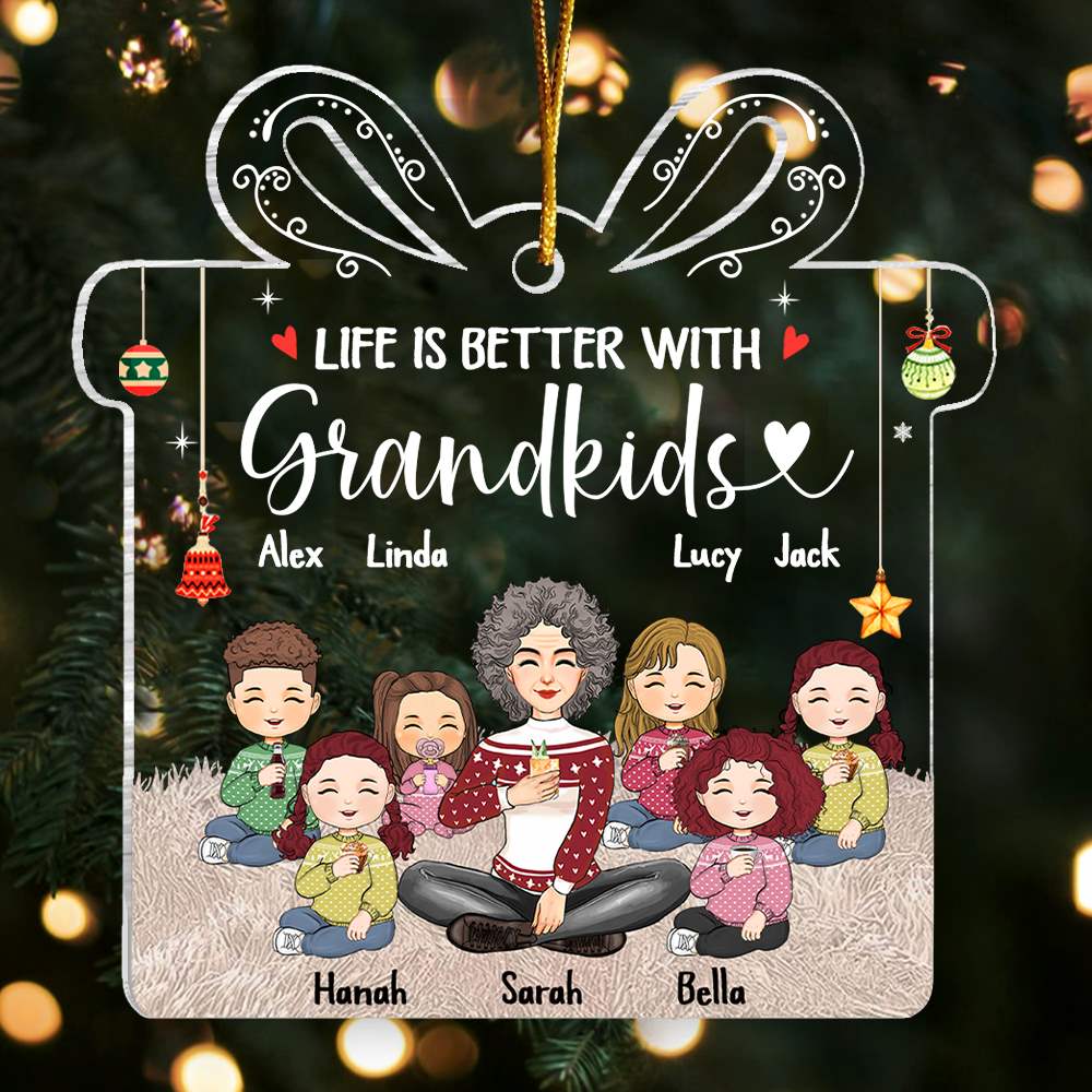 Life Is Better With Grandkids Personalized Acrylic Ornament