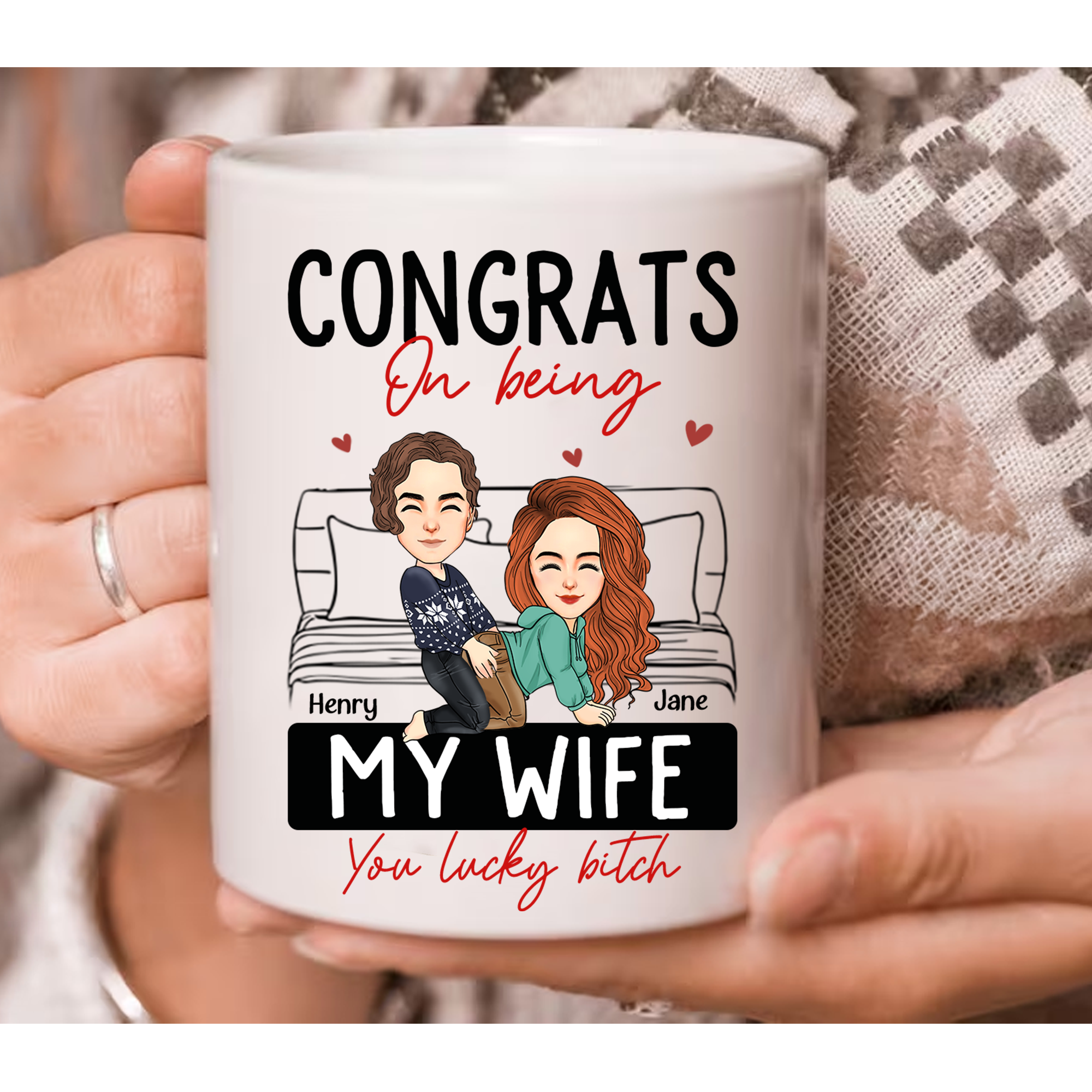 Congrats On Being My Boyfriend - Personalized Mug - Anniversary Gifts For Couple, Husband, Him, Boyfriend, Her, Wife, Girlfriend Pa00