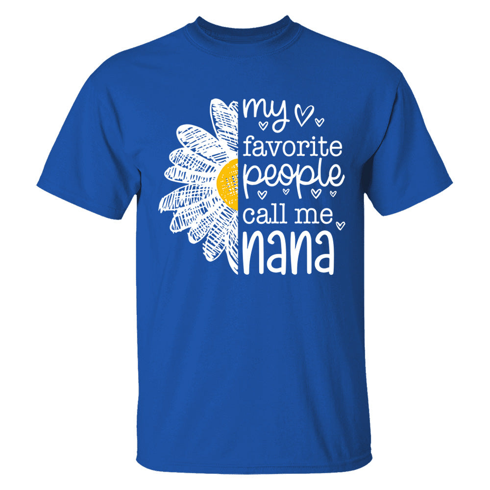 Personalized My Favorite People Call Me Grandma Flower Patchwork Shirt, Custom Kids Names Nana Mimi Gigi T24