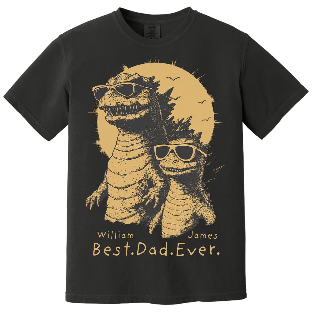 Personalized Best Dad Ever Dadzilla T-Shirt Father Day Gifts for Dad Funny Papa Tshirt Cool Daddy Dinosaur Tee Hv01