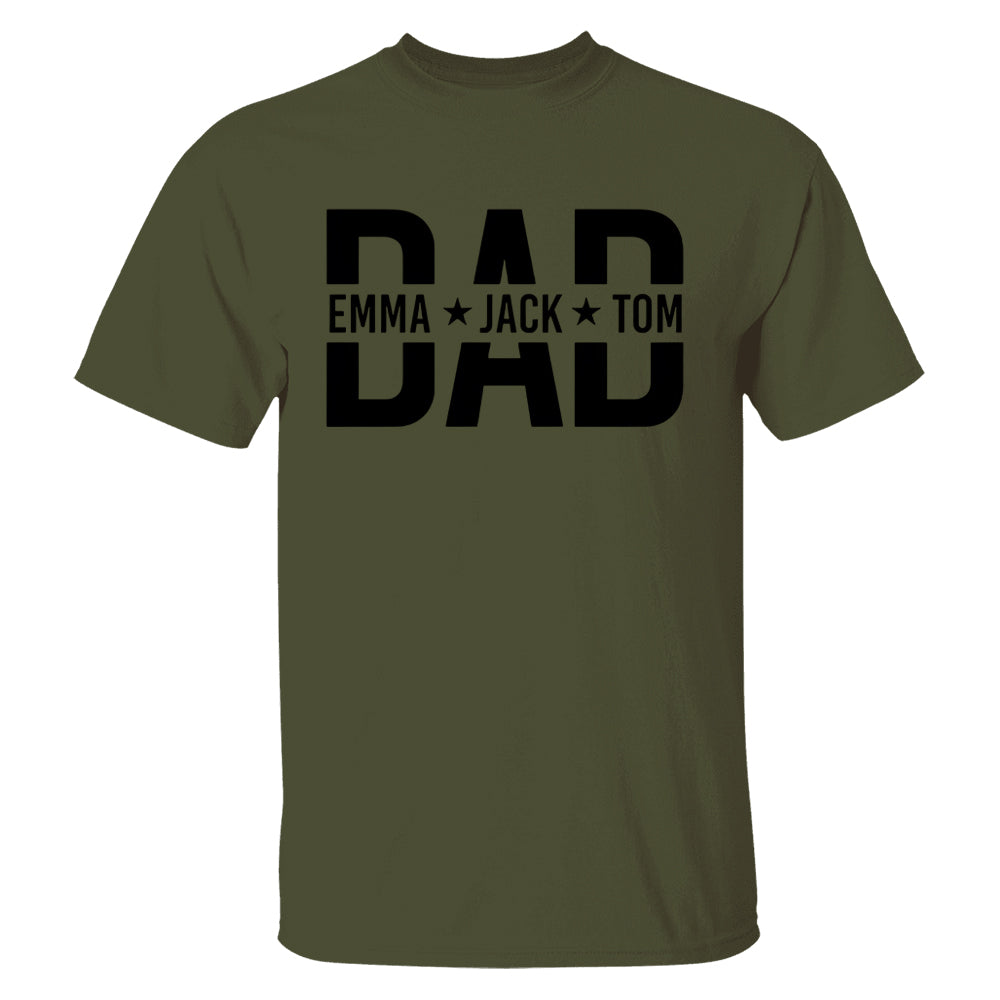 Custom Dad Shirt With Kids Names, Dad T-Shirt, Personalized Dad Shirt, Father's Day Shirt, New Dad Shirt, Daddy Shirt, Birthday Gift Dad Tee Hv01