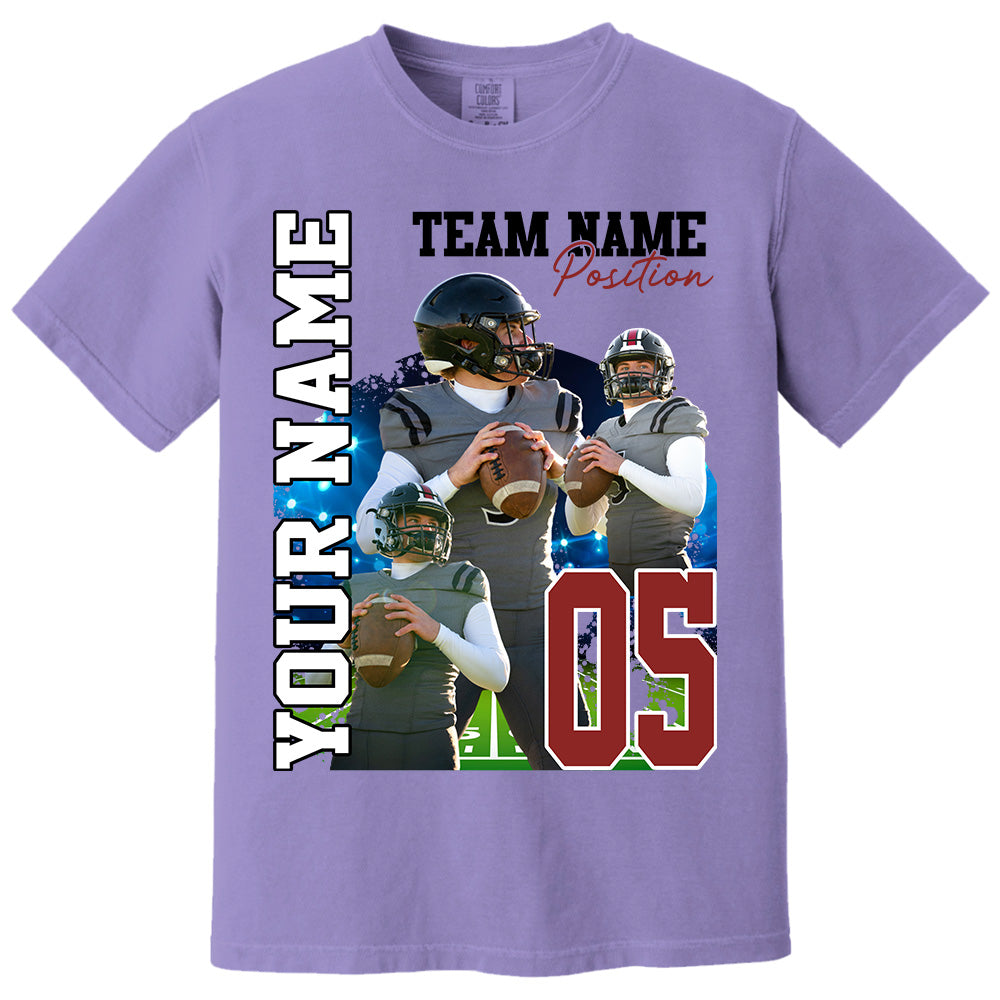 Customized American Football Photos Collage Shirt, Personalized Football Shirt With Name & Number, Football Team Gift, Sport Lover Gift Pt99