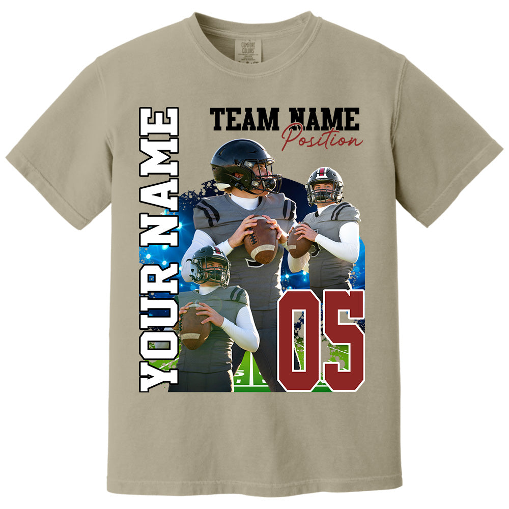 Customized American Football Photos Collage Shirt, Personalized Football Shirt With Name & Number, Football Team Gift, Sport Lover Gift Pt99
