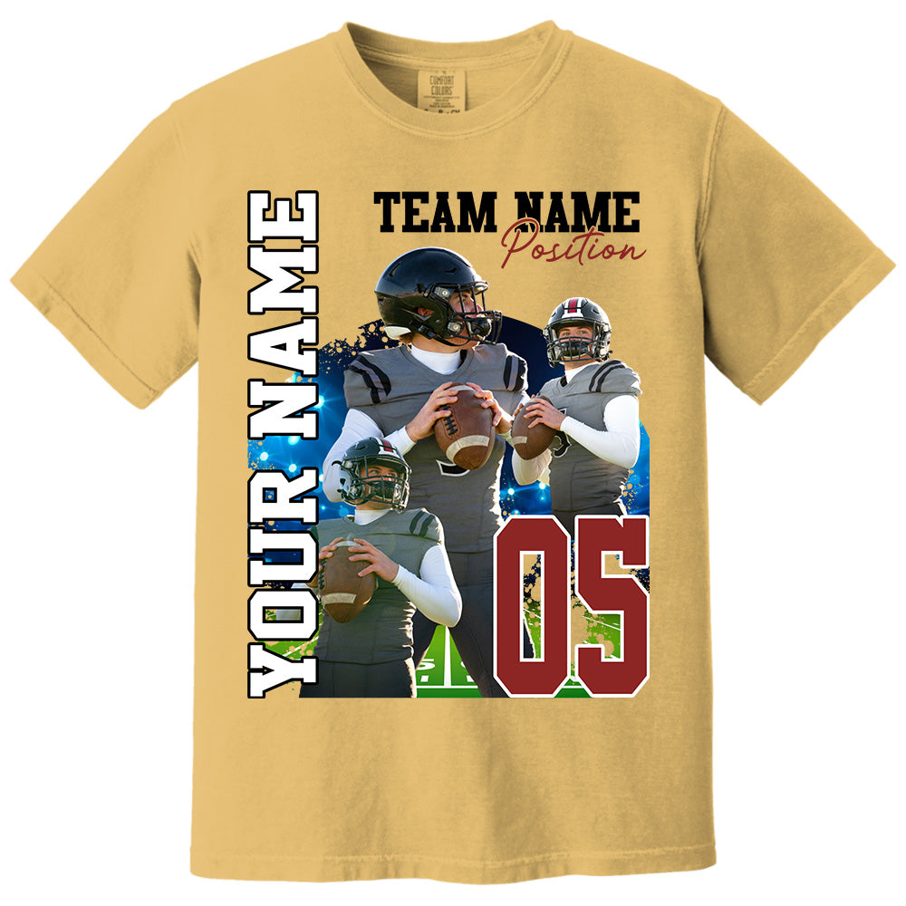 Customized American Football Photos Collage Shirt, Personalized Football Shirt With Name & Number, Football Team Gift, Sport Lover Gift Pt99