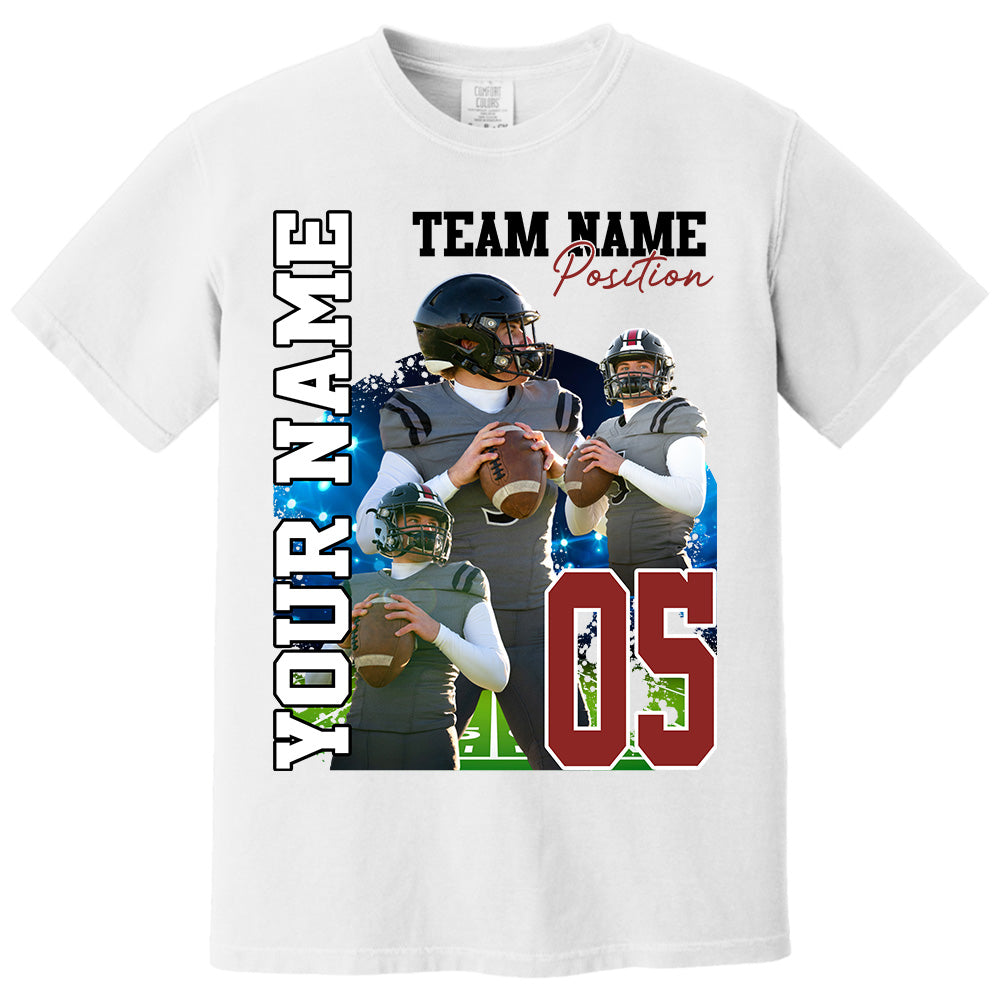 Customized American Football Photos Collage Shirt, Personalized Football Shirt With Name & Number, Football Team Gift, Sport Lover Gift Pt99