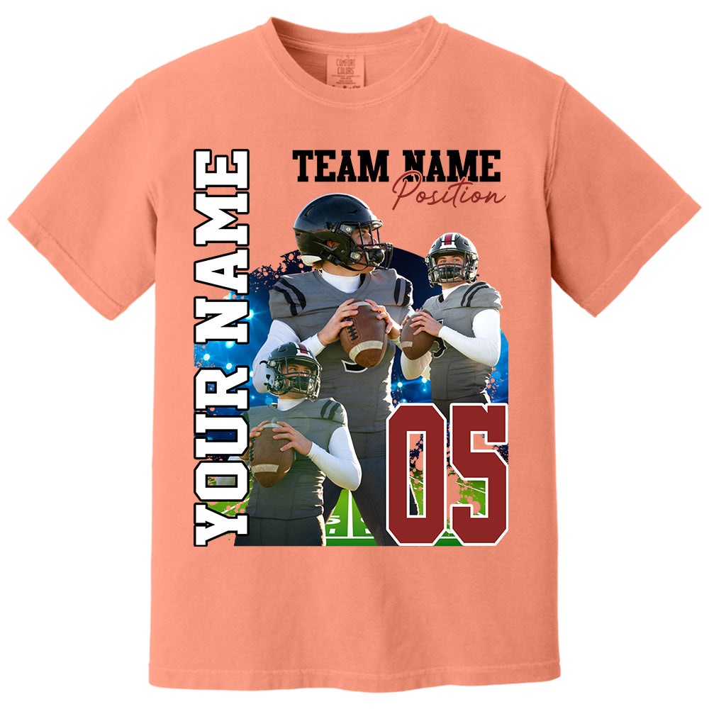 Customized American Football Photos Collage Shirt, Personalized Football Shirt With Name & Number, Football Team Gift, Sport Lover Gift Pt99