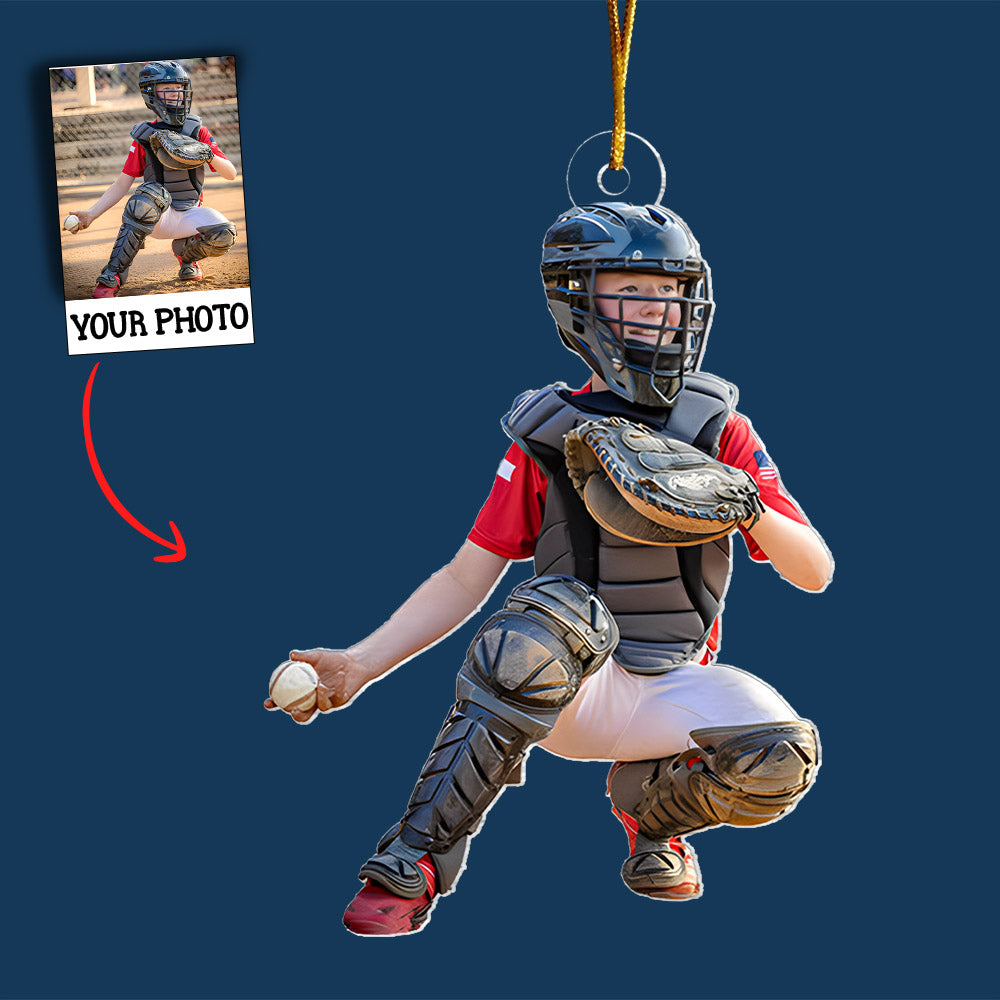 Baseball Ornament - Personalized Custom Photo Mica Ornament - Christmas Gift For Sport Lover