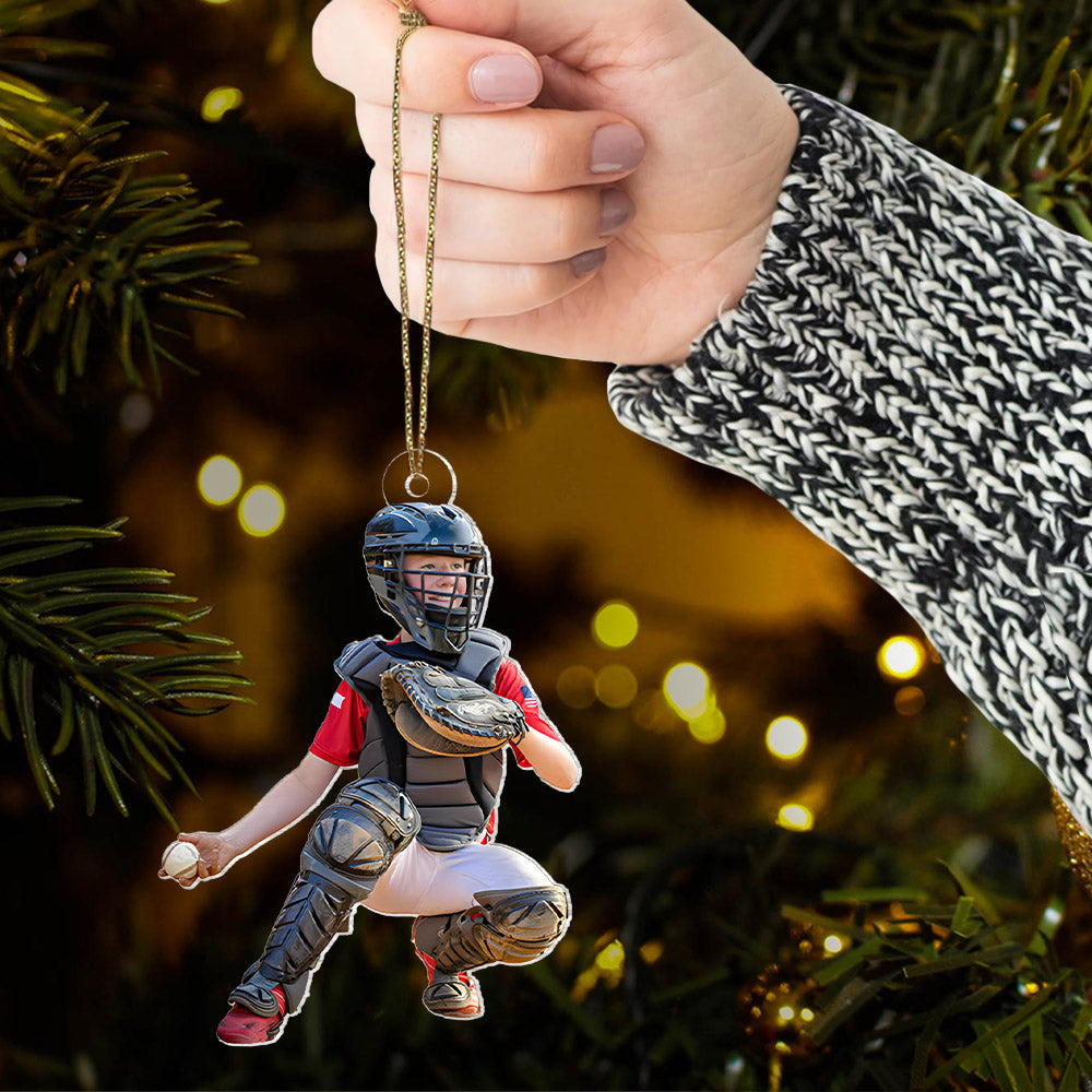 Baseball Ornament - Personalized Custom Photo Mica Ornament - Christmas Gift For Sport Lover