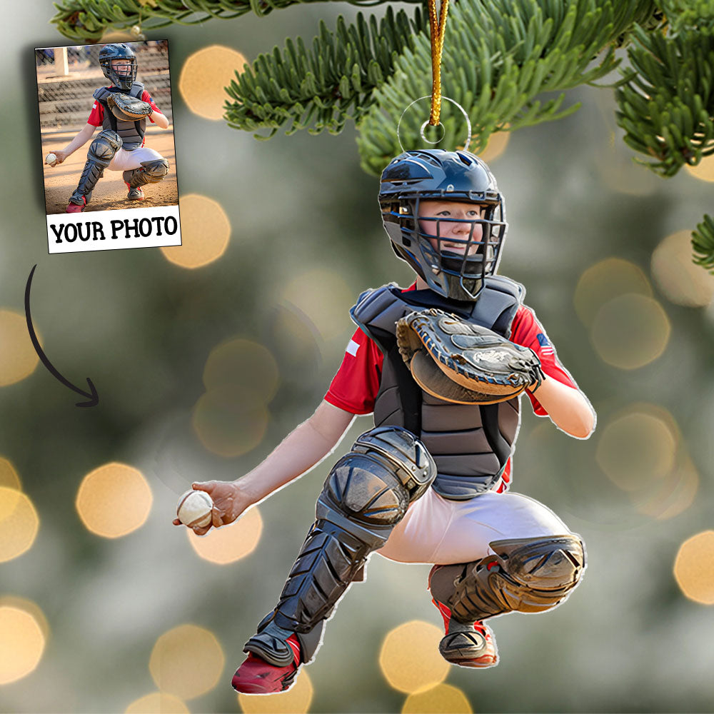 Baseball Ornament - Personalized Custom Photo Mica Ornament - Christmas Gift For Sport Lover