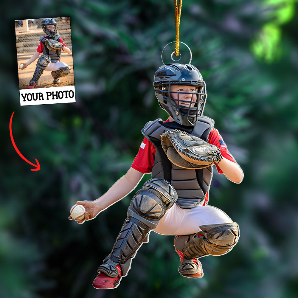 Baseball Ornament - Personalized Custom Photo Mica Ornament - Christmas Gift For Sport Lover