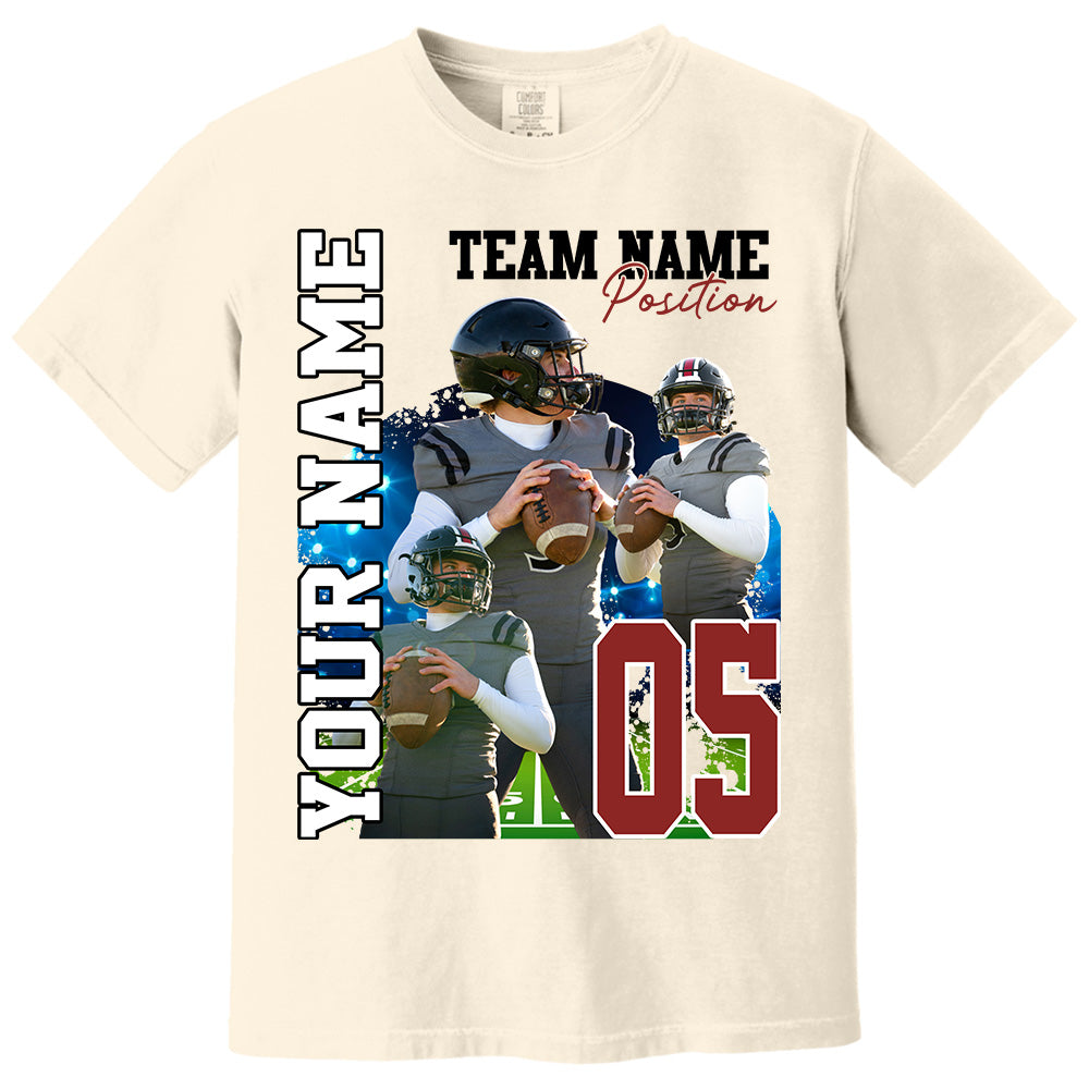Customized American Football Photos Collage Shirt, Personalized Football Shirt With Name & Number, Football Team Gift, Sport Lover Gift Pt99