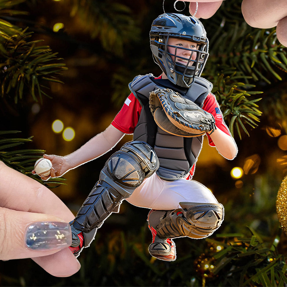 Baseball Ornament - Personalized Custom Photo Mica Ornament - Christmas Gift For Sport Lover